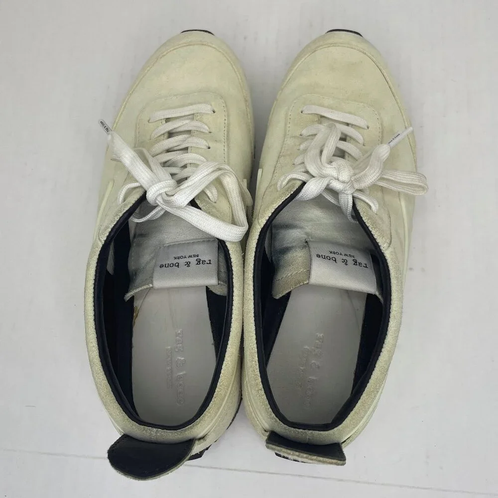 Rag Bone Retro Runner Athletic Shoes Womens Size US 9.5 EU 39.5 Cream Sneakers
